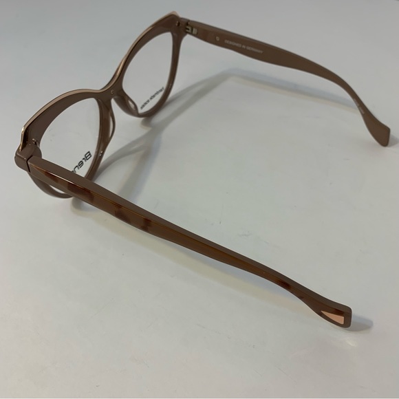 Brendel Handmade Acetate Pink Blush Taupe Tortoise Frames with Gold Accents - Picture 6 of 13